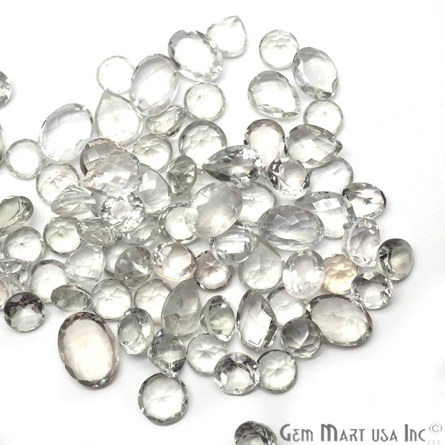 100Cts Big Size Wholesale Green Amethyst Mix Shape Loose Gemstones - GemMartUSA