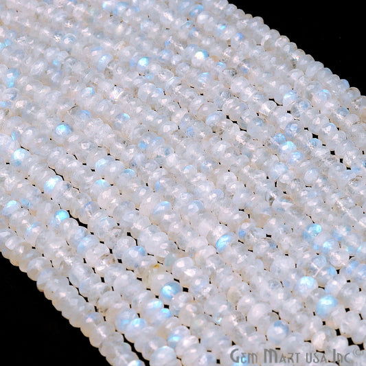 Rainbow Moonstone 7-8mm Round Rondelle Strand Beads - GemMartUSA