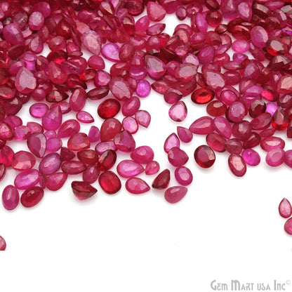 Ruby Wholesale Gemstones, 100% Natural Precious Gems, Pink Faceted Loose Gems, 4-7mm, Oval and Pear, 50 Carats