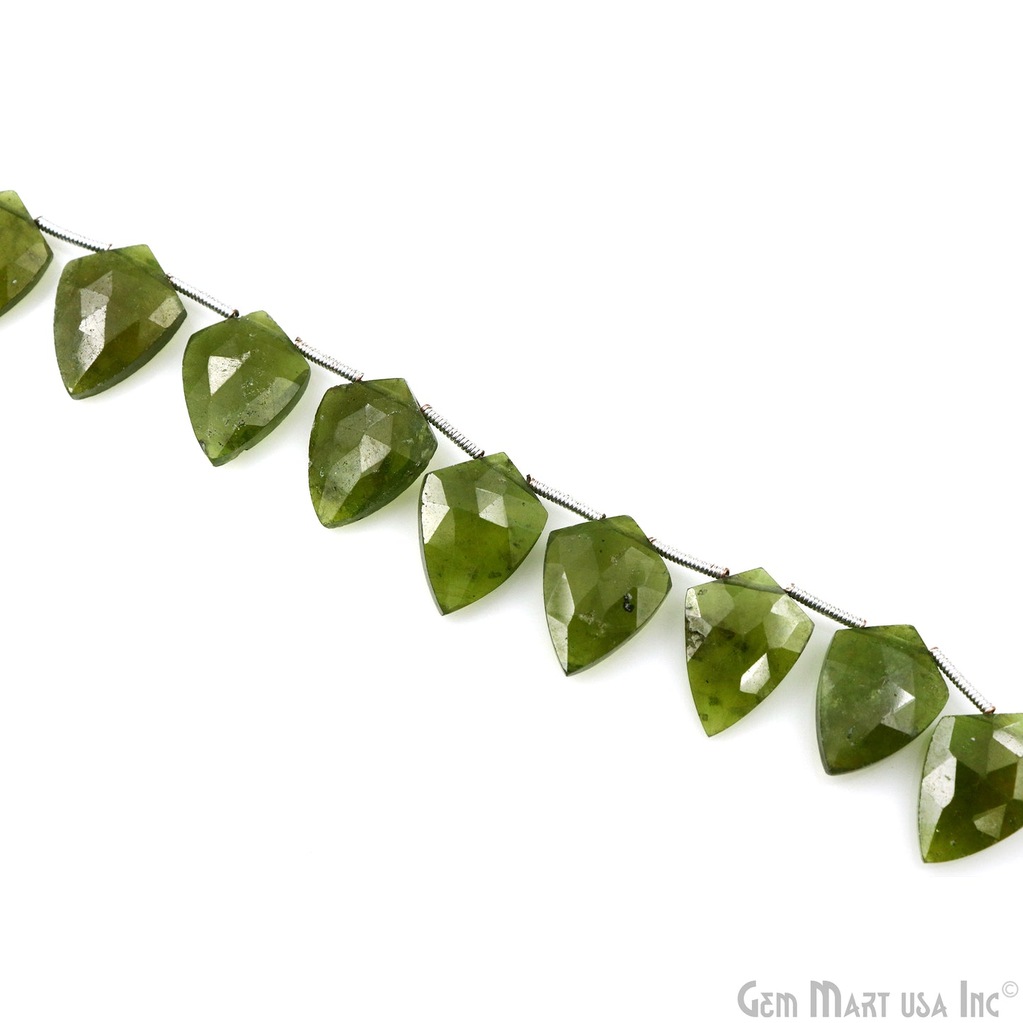 Peridot Kite Beads, 6 Inch Gemstone Strands, Drilled Strung Briolette Beads, Kite Shape, 16x12mm