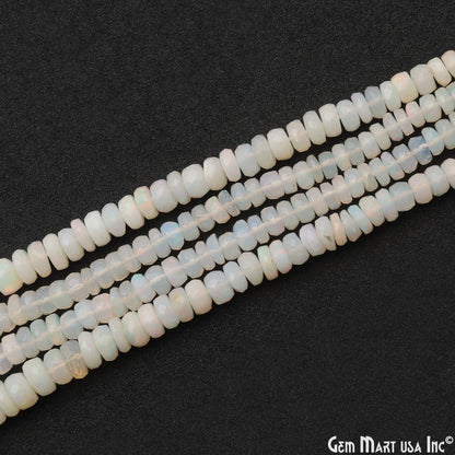 Opal Rondelle Beads, 13 Inch Gemstone Strands, Drilled Strung Nugget Beads, Faceted Round, 4-5mm