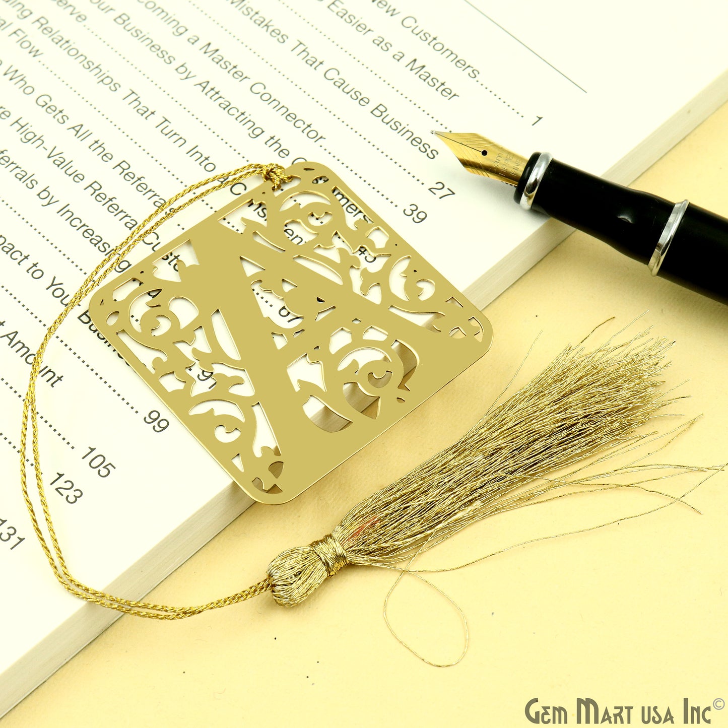 A Alphabet Bookmark With Tassel. Gold Plated Bookmark, Reader Gift, Handmade Bookmark, Page Marker, Aesthetic Gift, 50mm