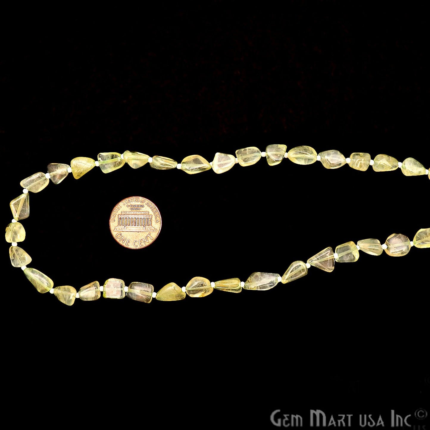 Prehnite Free Form 13x9mm Tumble Beads Gemstone Strands - GemMartUSA