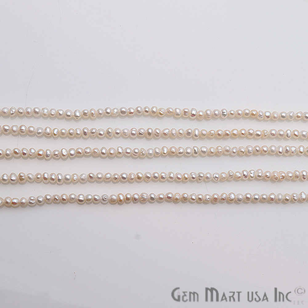 Pearl Round Beads 3-4mm Gemstone Rondelle Beads - GemMartUSA