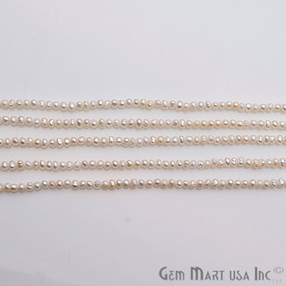 Pearl Round Beads 3-4mm Gemstone Rondelle Beads - GemMartUSA