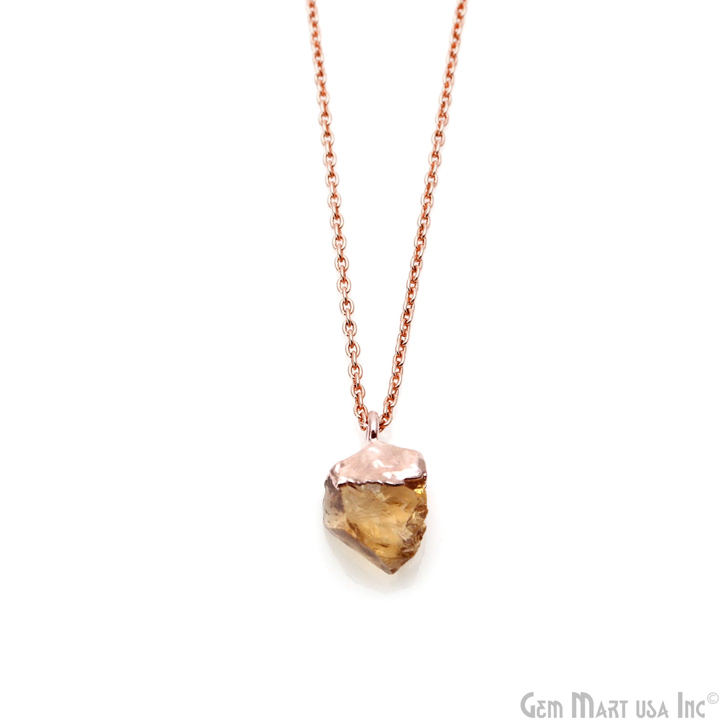 Lemon Topaz Gemstone Rose Gold Electroplated Single Bail Connector