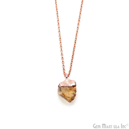Lemon Topaz Gemstone Rose Gold Electroplated Single Bail Connector