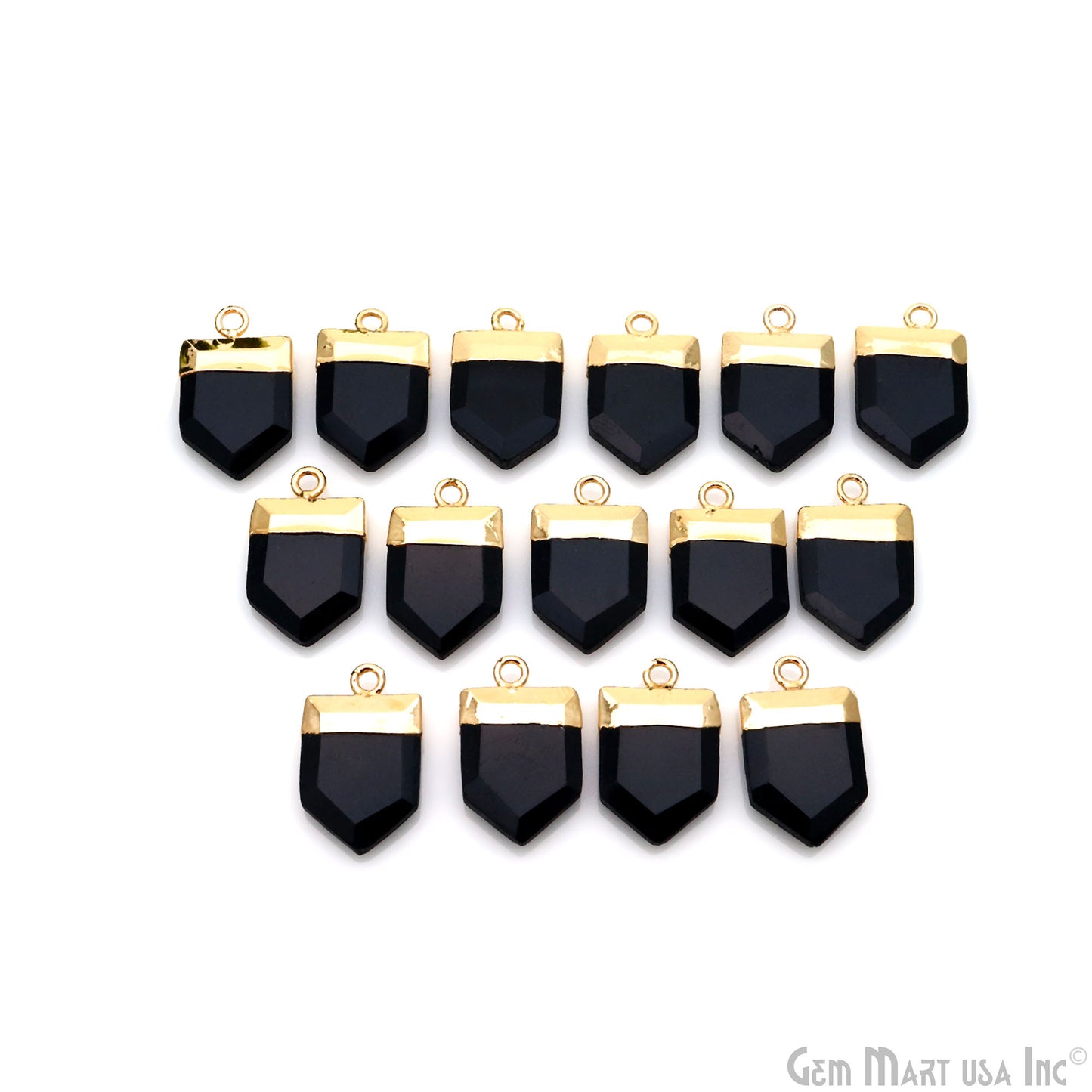 Pentagon 19x12mm Gold Electroplated Single Bail Gemstone Connector