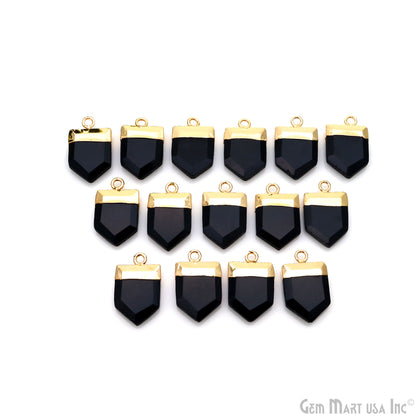 Pentagon 19x12mm Gold Electroplated Single Bail Gemstone Connector
