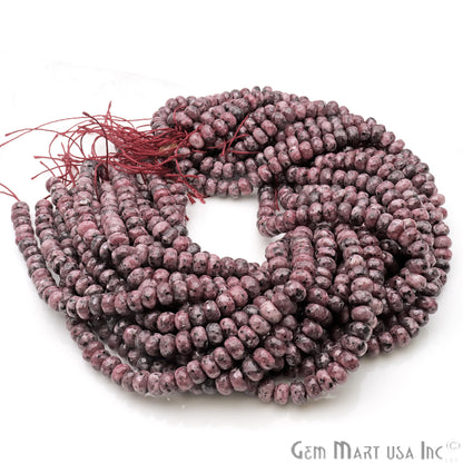 Rhodochrosite Jade 7-8mm Faceted Rondelle Beads Strands 14Inch - GemMartUSA