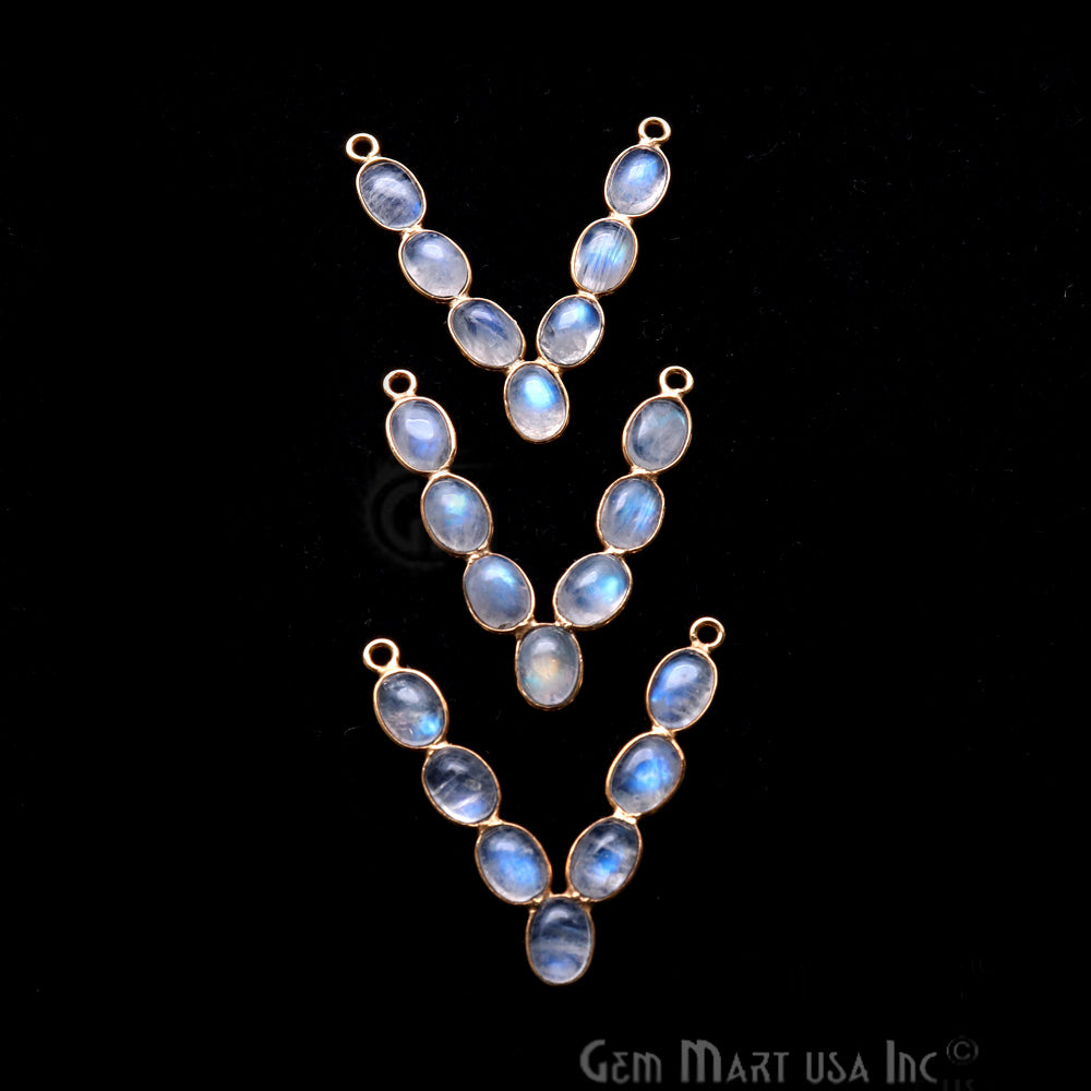 DIY Rainbow Moonstone 31x29mm Gold Plated Chandelier Finding Component - GemmartUSA