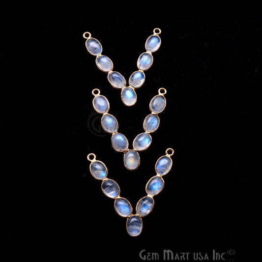 DIY Rainbow Moonstone 31x29mm Gold Plated Chandelier Finding Component - GemmartUSA