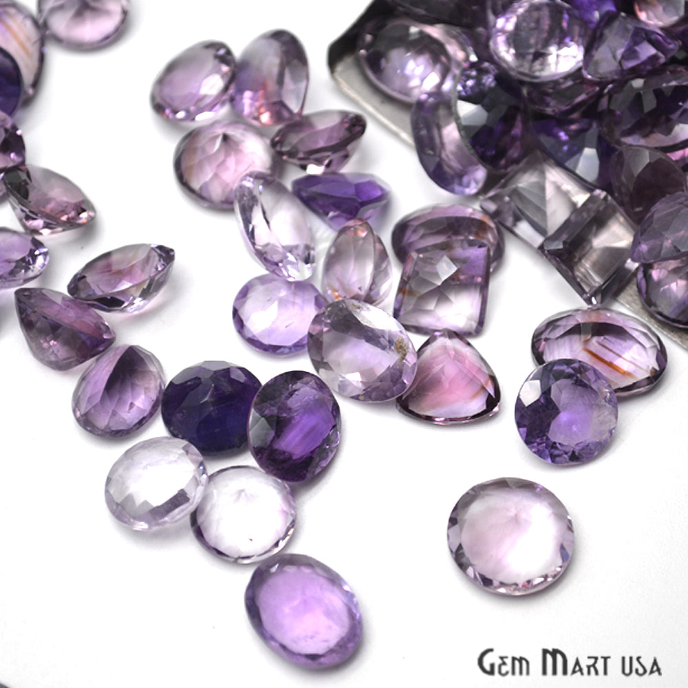 100Cts Big Size Wholesale Amethyst Mix Shape 20-10mm Loose Gemstones - GemMartUSA