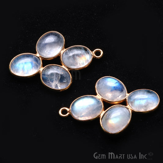 DIY Rainbow Moonstone 28x18mm Single Bail Chandelier Finding Component (Pick Your Metal) - GemmartUSA
