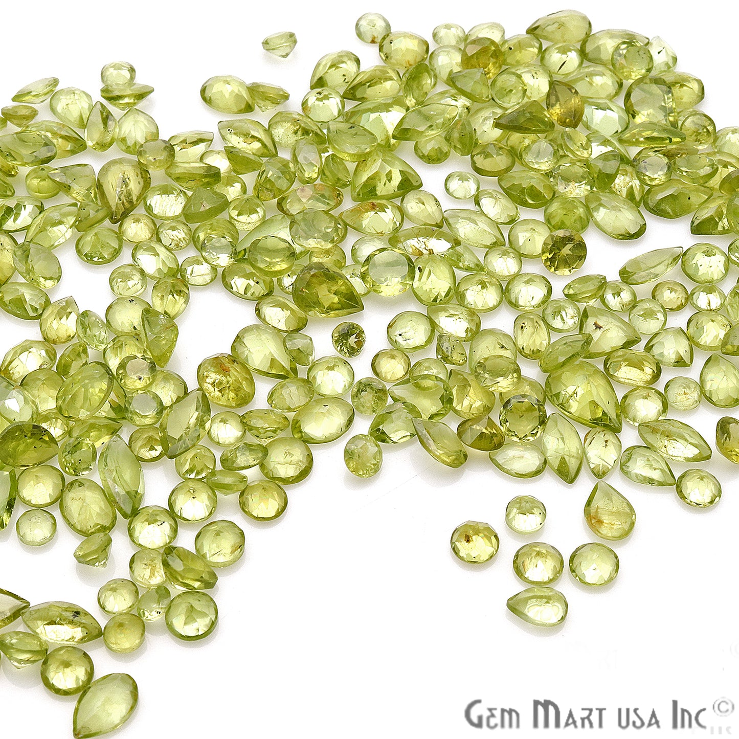 50 Carat Peridot Mix Shape Wholesale Loose Gemstones - GemMartUSA