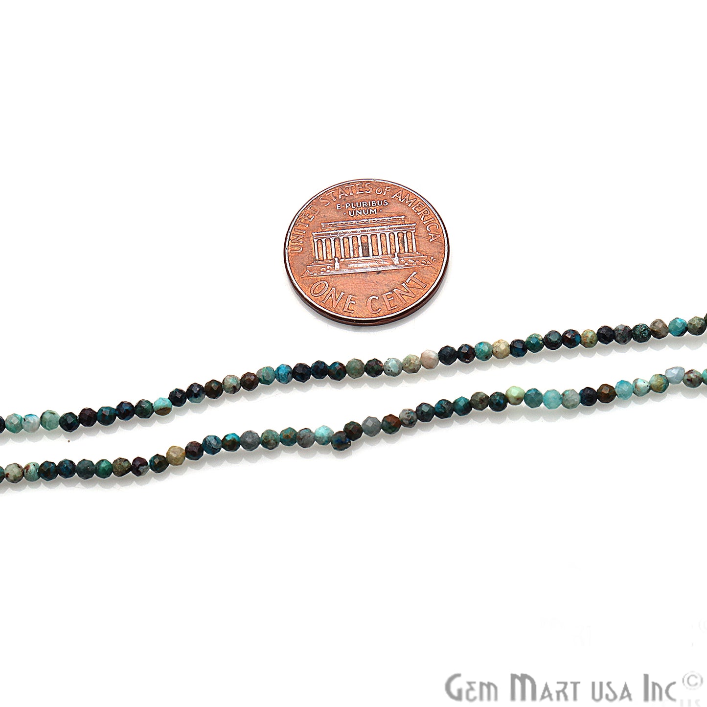 Chrysocolla Faceted Gemstones Rondelle Beads, Jewelry Making Supply Strand Beads - GemMartUSA