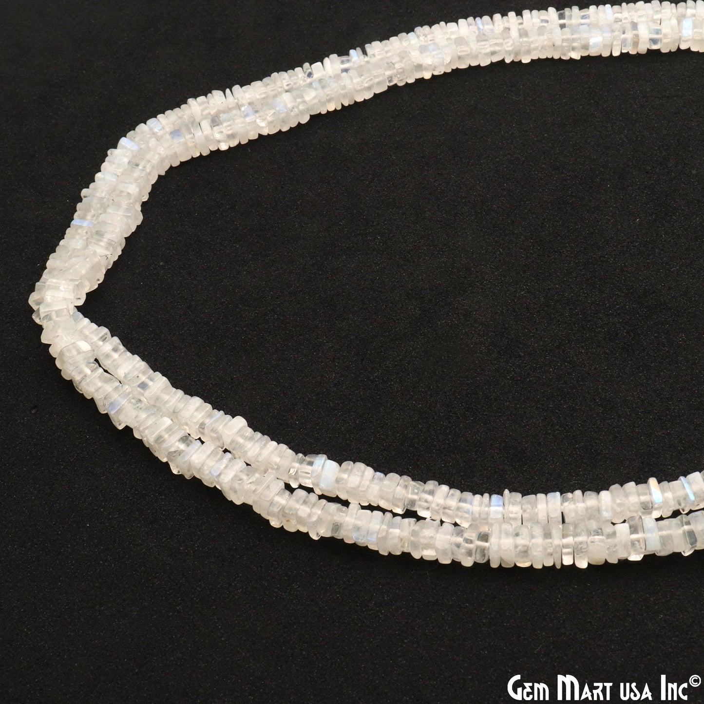 Rainbow Moonstone Box Beads, 16 Inch Gemstone Strands, Drilled Strung Briolette Beads, Box Shape, 4-5mm