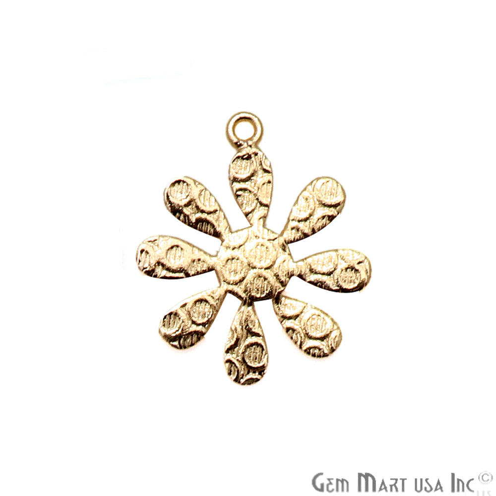 Flower Shape Gold Plated Finding Jewelry Charm - GemMartUSA