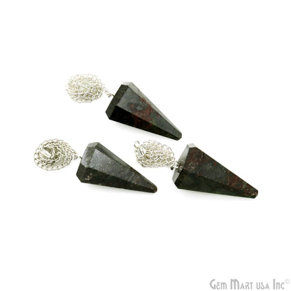 Healing Dowsing Pendulum Pendant & Silver Plated Chain (Pick  Your Gemstone)