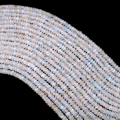 Rainbow Moonstone 7-8mm Round Rondelle Strand Beads - GemMartUSA