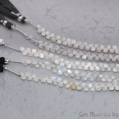 Rainbow Moonstone Heart Shape 5mm Waist Beads, Rondelle Beads - GemMartUSA