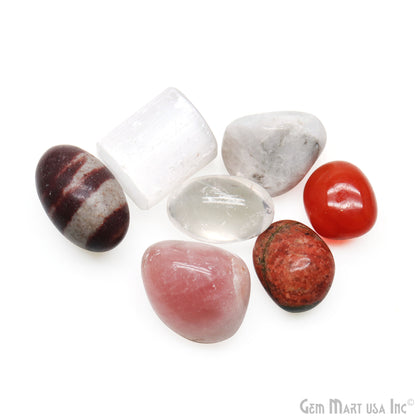 7pc Lot Tumble Stone, Multi Color Beautiful Seven Stone Set, Reiki stones, Healing crystal, Chakra Healing , 26X18MM