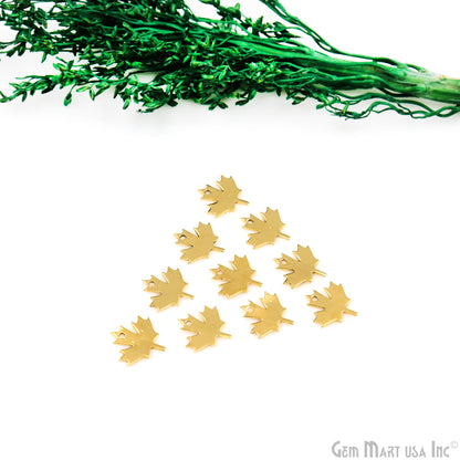 Maple Leaf Charm Laser Finding Gold Plated 15x14.8mm Charm For Bracelets & Pendants