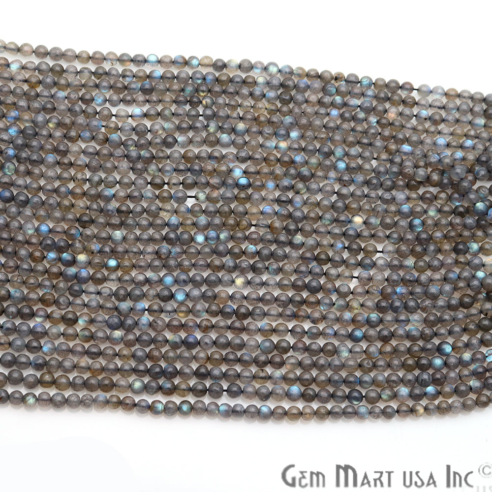 Labradorite Rondelle Beads, 14 Inch Gemstone Strands, Drilled Strung Nugget Beads, Faceted Round, 5mm