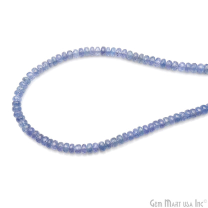 Tanzanite Rondelle Beads, 13 Inch Gemstone Strands, Drilled Strung Nugget Beads, Faceted Round, 6-7mm