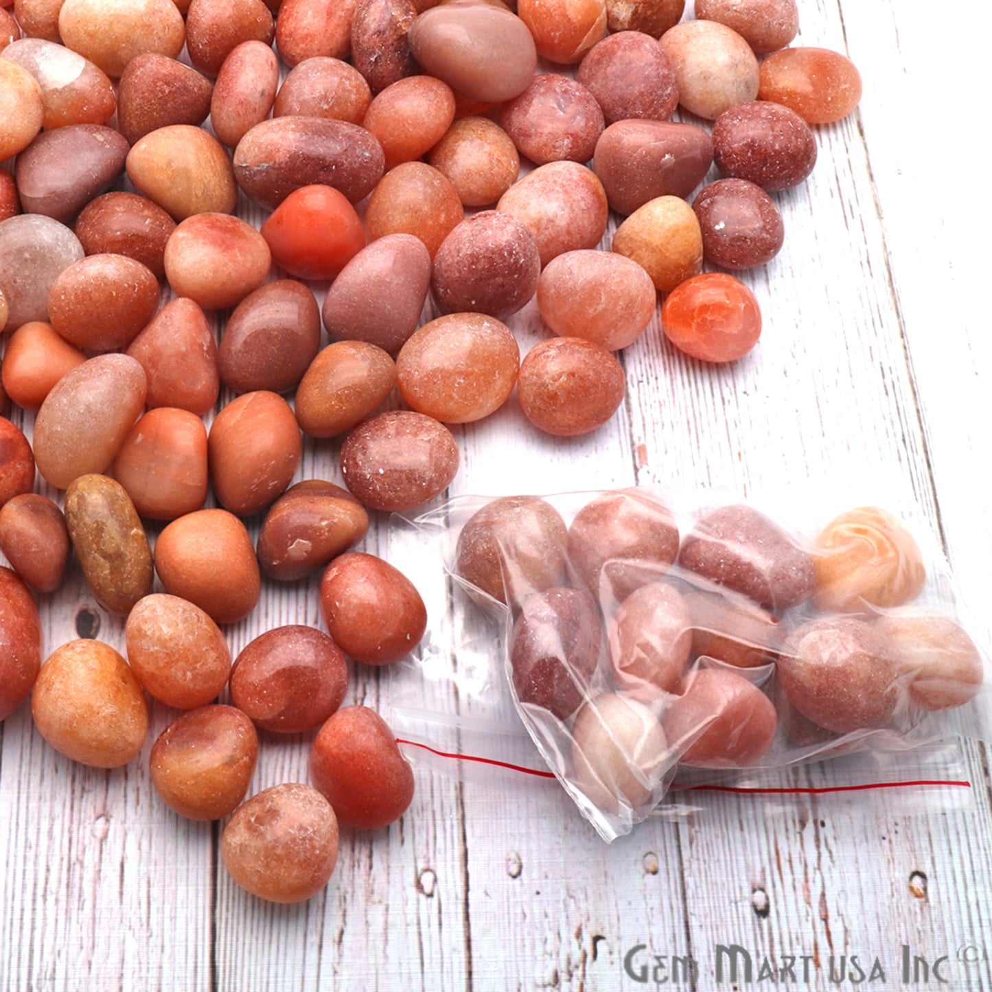 3.53oz Lot Sunstone Tumbled Reiki Healing Metaphysical Beach Spiritual Gemstone - GemMartUSA