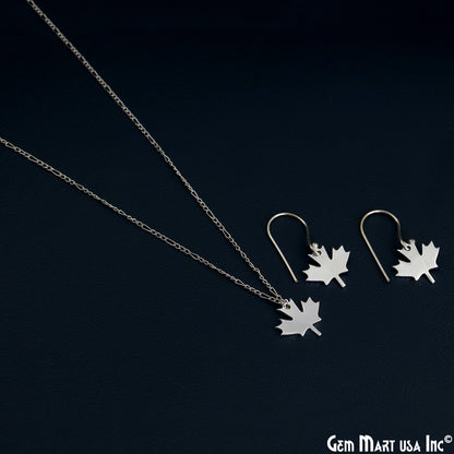 Maple Leaf Shape Laser Finding Silver Plated 15x14.8mm Charm For Bracelets & Pendants