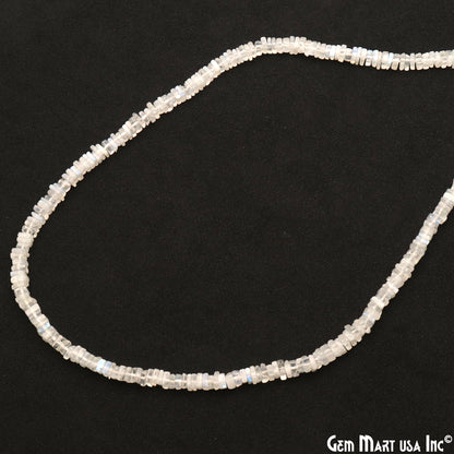 Rainbow Moonstone Box Beads, 16 Inch Gemstone Strands, Drilled Strung Briolette Beads, Box Shape, 4-5mm