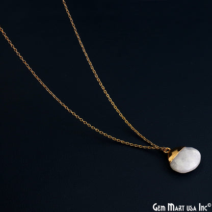 Natural Moonstone Pendant Charm June Birthstone Heart 22k Gold Dipped Bulk Supply