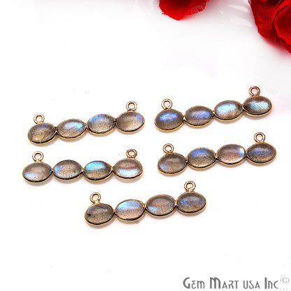 DIY, Labradorite Gold Plated 31x9mm Line Chandelier Finding Component - GemmartUSA