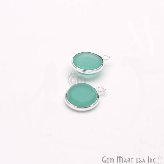 Round Shape 10mm Gemstone Cabochon Connector (Pick Your Gemstone,Plating,Bail) - GemMartUSA