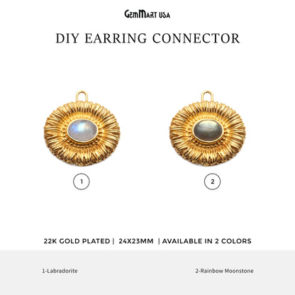 DIY Gemstone Gold Plated Chandelier Finding Connector - 1pc