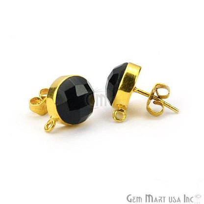 DIY Round 10mm Gold Bail Gemstone stud Earring
