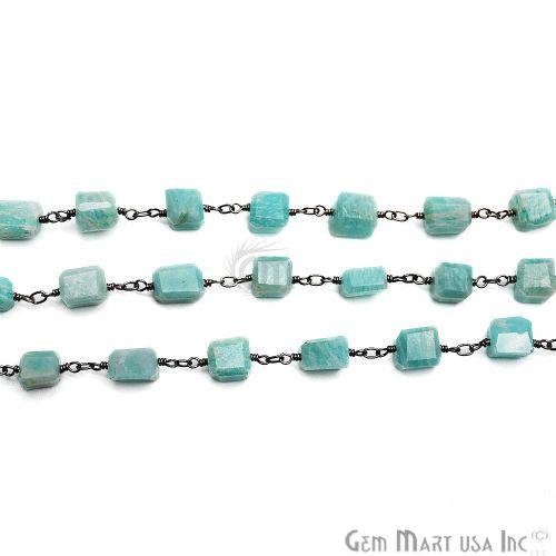 Amazonite Large Beads Oxidized Wire Wrapped Rosary Chain (762818560047)