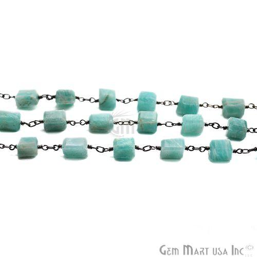 Amazonite Large Beads Oxidized Wire Wrapped Rosary Chain (762818560047)