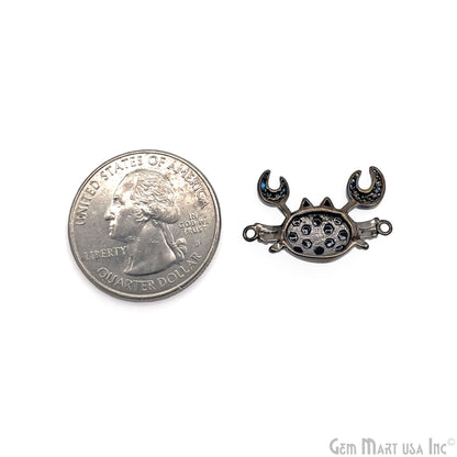 Crab Charm Pendant crab jewelry Cubic Zircon 25x17mm Pendant