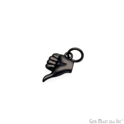 Matte Finished Surface Cute Hand Thumb Dislike Charm Pendant Metal Charms