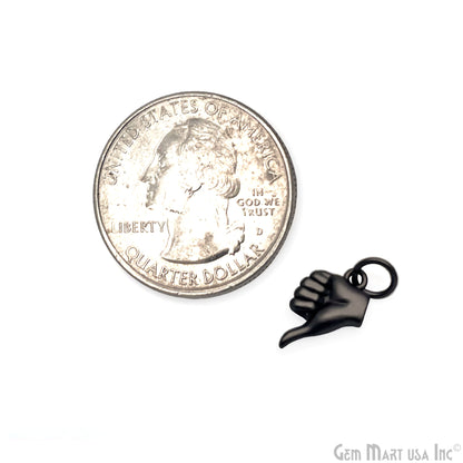 Matte Finished Surface Cute Hand Thumb Dislike Charm Pendant Metal Charms