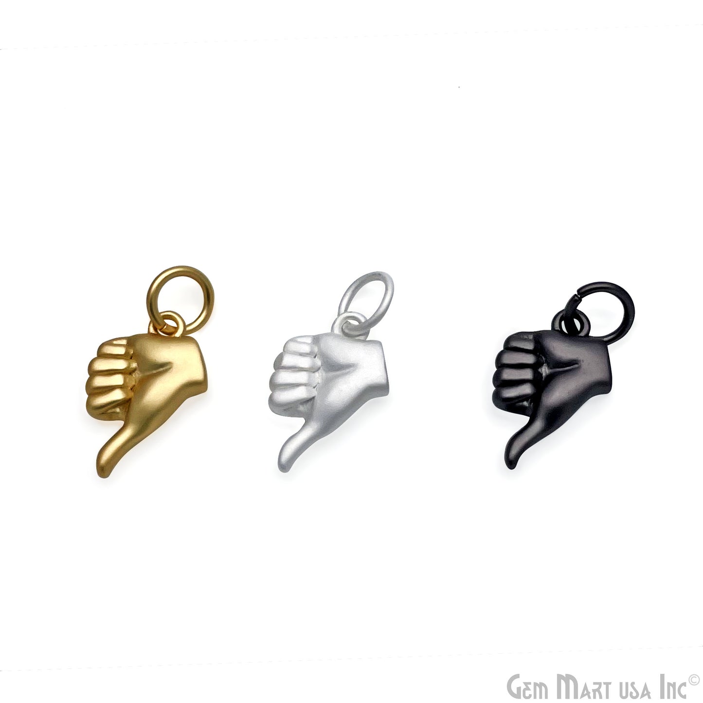 Matte Finished Surface Cute Hand Thumb Dislike Charm Pendant Metal Charms