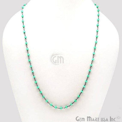 Round Faceted Beads Wire Wrapped Necklace Chain