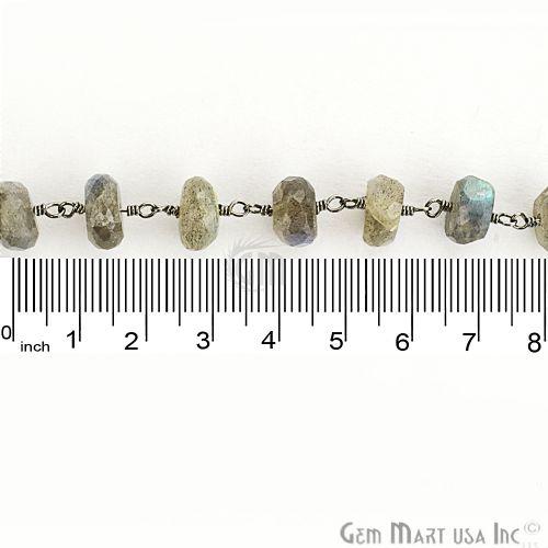 Labradorite 8-9mm Oxidized Wire Wrapped Rosary Chain (762967687215)