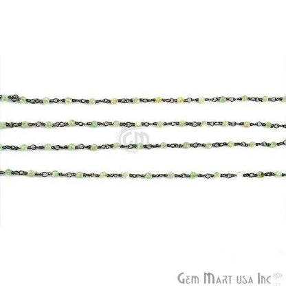 Prehnite 2mm Oxidized Wire Wrapped Rosary Chain (763008450607)