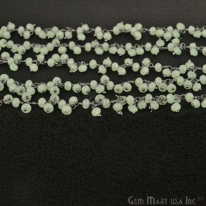 Prehnite Faceted Beads Oxidized Wire Wrapped Cluster Rosary Chain (764155789359)