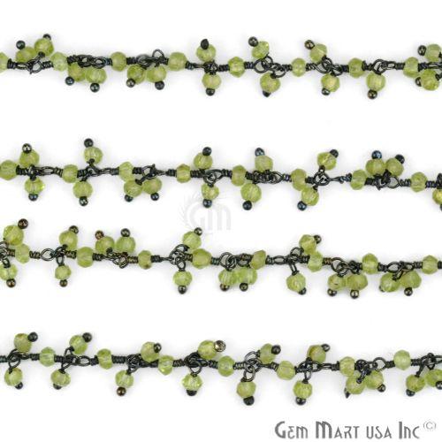 Peridot Faceted Beads Oxidized Wire Wrapped Cluster Dangle Rosary Chains (764156084271)