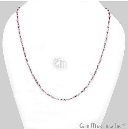 Round Faceted Beads Wire Wrapped Necklace Chain