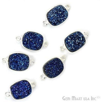 Titanium Druzy 9x11mm Octagon Bezel Connector (Pick Color, Bail, Plating) - GemMartUSA